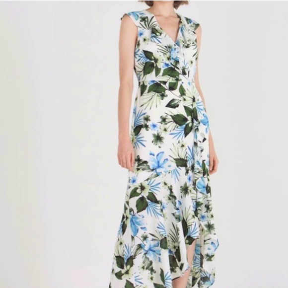 Banana Republic Dresses & Skirts - Banana Republic Dress Size 4 Spring Floral Ruffles High Low Feminine Romantic